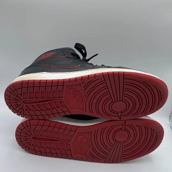 Nike Air Jordan 1 Retro Mid GS 'Black Gym Red' Youth Sneakers Size 5.5Y