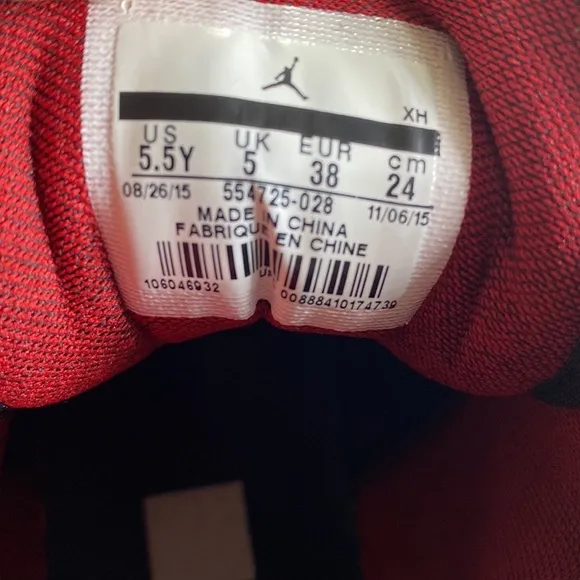 Nike Air Jordan 1 Retro Mid GS 'Black Gym Red' Youth Sneakers Size 5.5Y