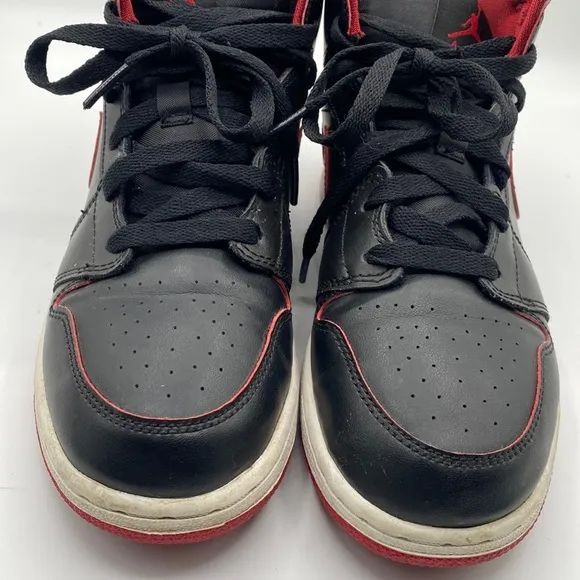 Nike Air Jordan 1 Retro Mid GS 'Black Gym Red' Youth Sneakers Size 5.5Y
