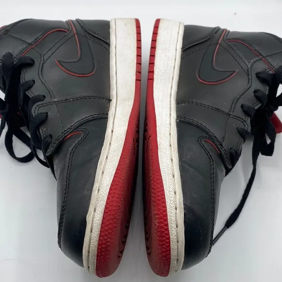 Nike Air Jordan 1 Retro Mid GS 'Black Gym Red' Youth Sneakers Size 5.5Y
