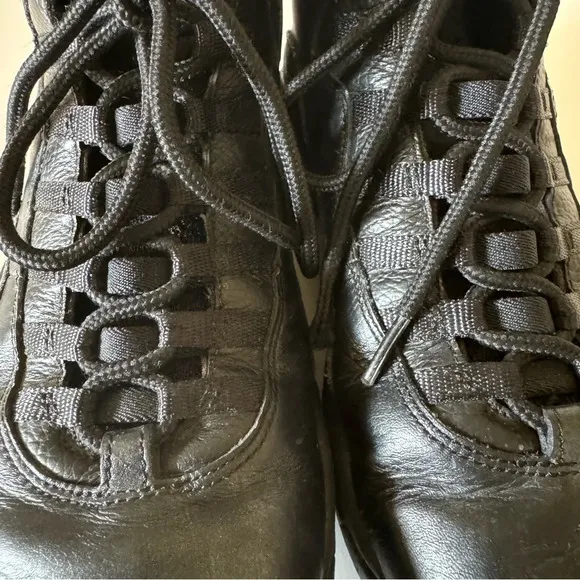 Nike Air Jordan 10 Retro NYC Black Leather Sneakers Size 8.5