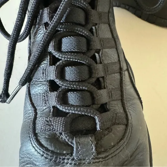 Nike Air Jordan 10 Retro NYC Black Leather Sneakers Size 8.5