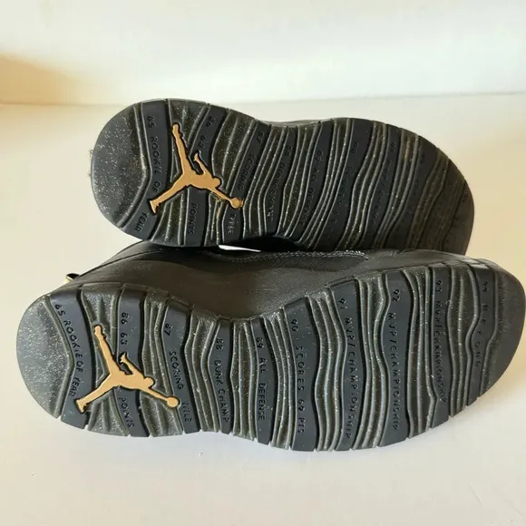 Nike Air Jordan 10 Retro NYC Black Leather Sneakers Size 8.5