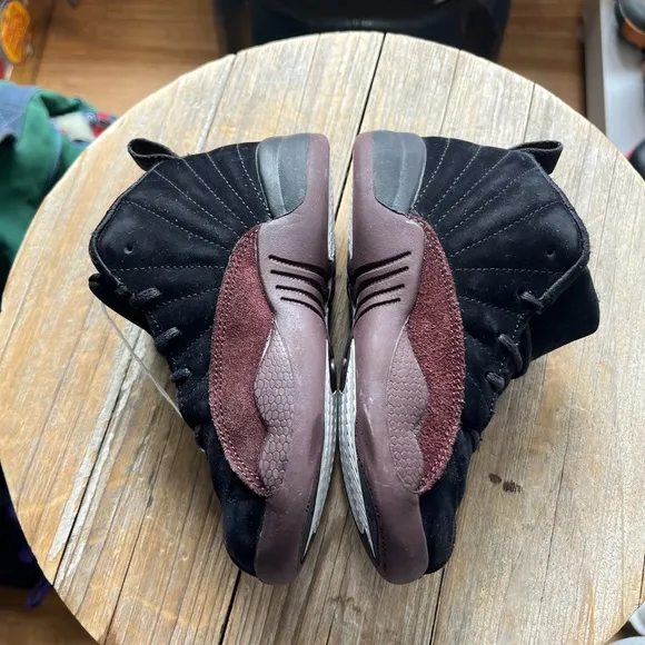 Nike Air Jordan 12 Retro A Ma Mainere Black Burgundy Toddlers Size 10C