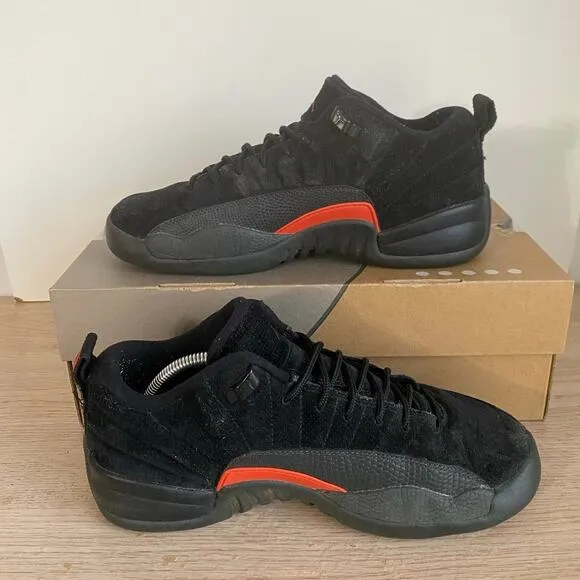 Nike Air Jordan 12 Retro Low Black Kids Sneakers - SZ 6.5 Y- 8 W