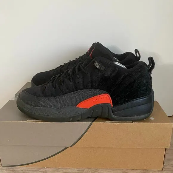 Nike Air Jordan 12 Retro Low Black Kids Sneakers - SZ 6.5 Y- 8 W