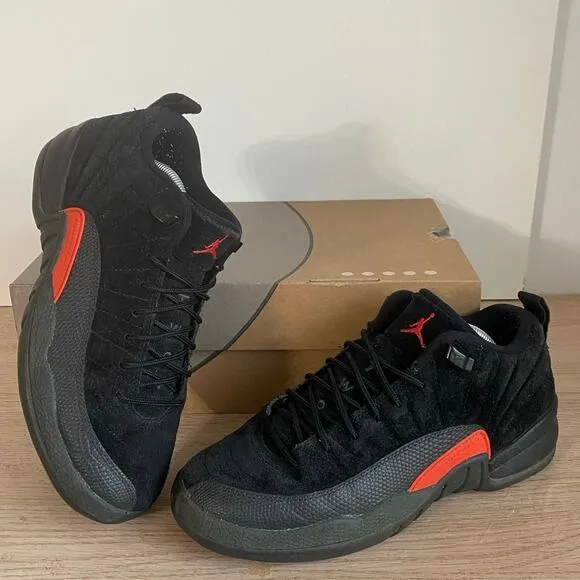 Nike Air Jordan 12 Retro Low Black Kids Sneakers - SZ 6.5 Y- 8 W