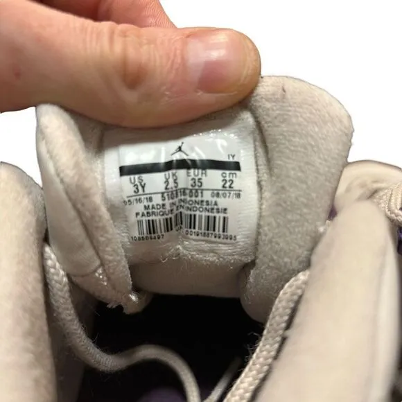Nike Air Jordan 12 XII GS‎ GG Retro Purple White Desert Sand 510815-001 Size 3