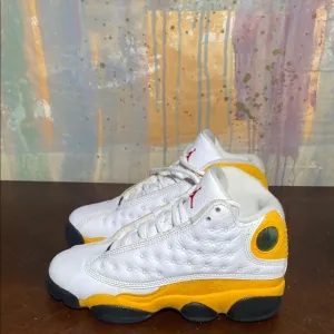 Nike Air Jordan 13 Retro GS Del Sol Yellow /White Leather size 3.5Y