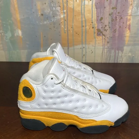 Nike Air Jordan 13 Retro GS Del Sol Yellow /White Leather size 3.5Y