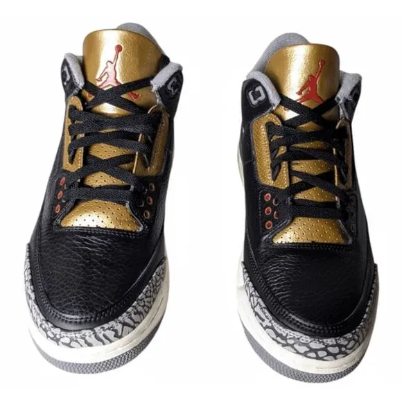 NIKE Air Jordan 3 Retro 'Black Cement' Sneakers Size M8.5/W10