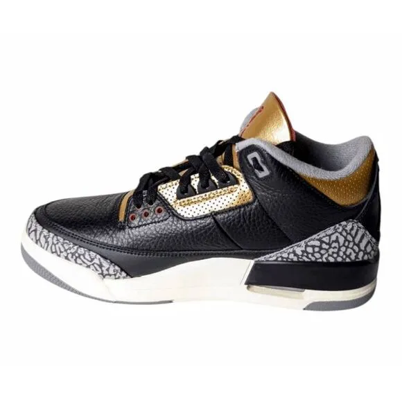 NIKE Air Jordan 3 Retro 'Black Cement' Sneakers Size M8.5/W10