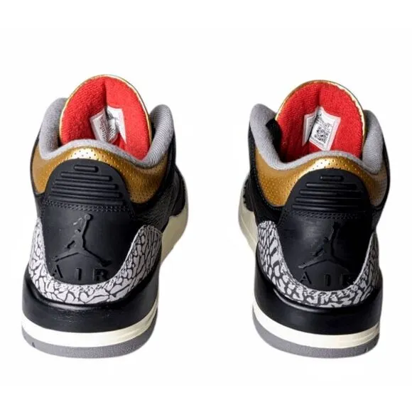 NIKE Air Jordan 3 Retro 'Black Cement' Sneakers Size M8.5/W10