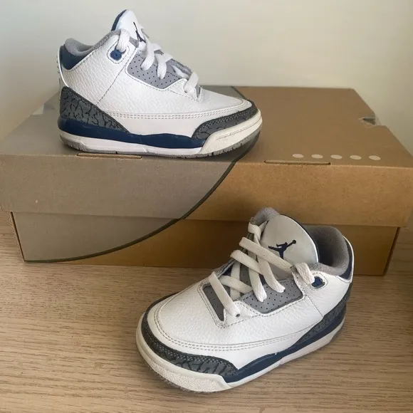 Nike Air Jordan 3 Retro “Midnight Navy” Toddler Sneakers- SZ 7 C