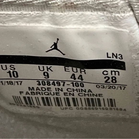 Nike Air Jordan 4 Retro Pure Money 2017 308497 100 White/Metallic Silver Size 10