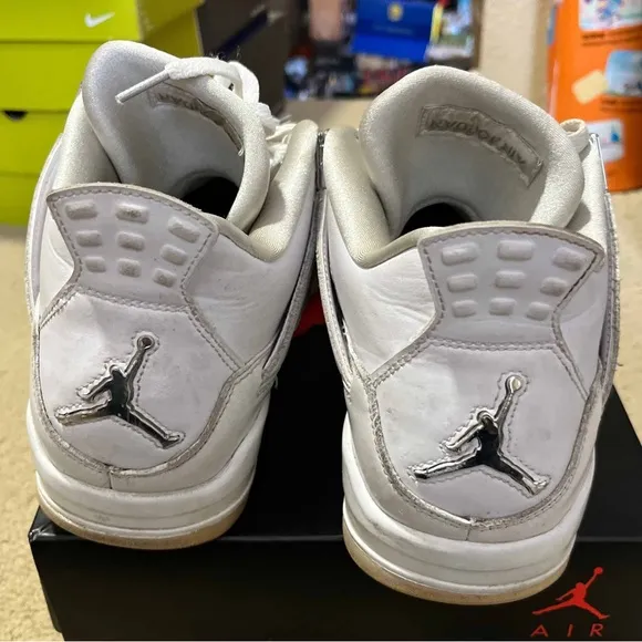 Nike Air Jordan 4 Retro Pure Money 2017 308497 100 White/Metallic Silver Size 10