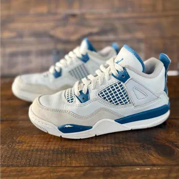 Nike Air Jordan 4 Retro White Blue Sneaker 13C