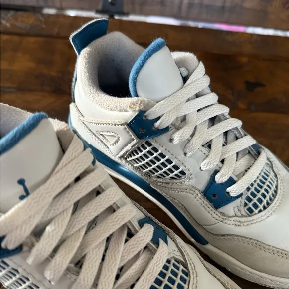 Nike Air Jordan 4 Retro White Blue Sneaker 13C