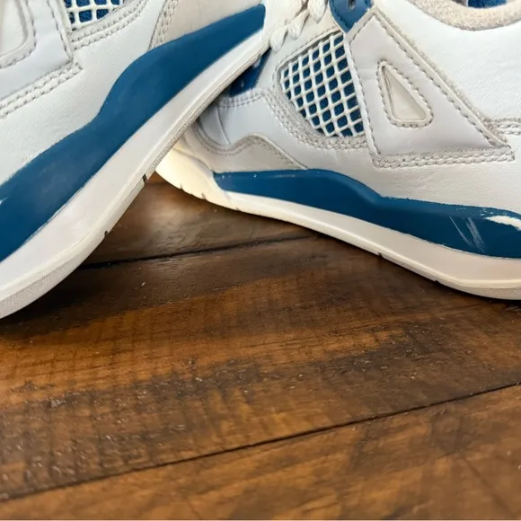 Nike Air Jordan 4 Retro White Blue Sneaker 13C