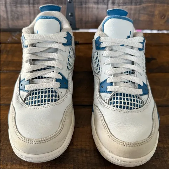Nike Air Jordan 4 Retro White Blue Sneaker 13C