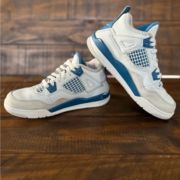Nike Air Jordan 4 Retro White Blue Sneaker 13C