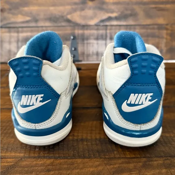 Nike Air Jordan 4 Retro White Blue Sneaker 13C