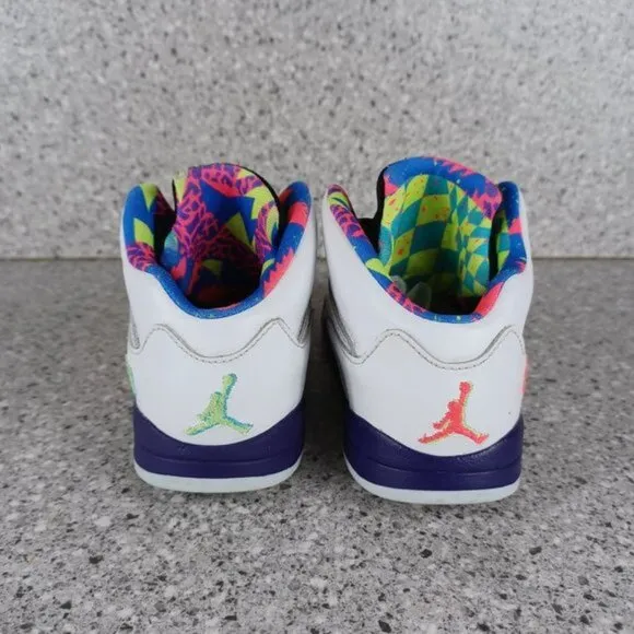 Nike Air Jordan 5 Retro 'Bel-Air' White Sneakers Toddler Girls Size 10C