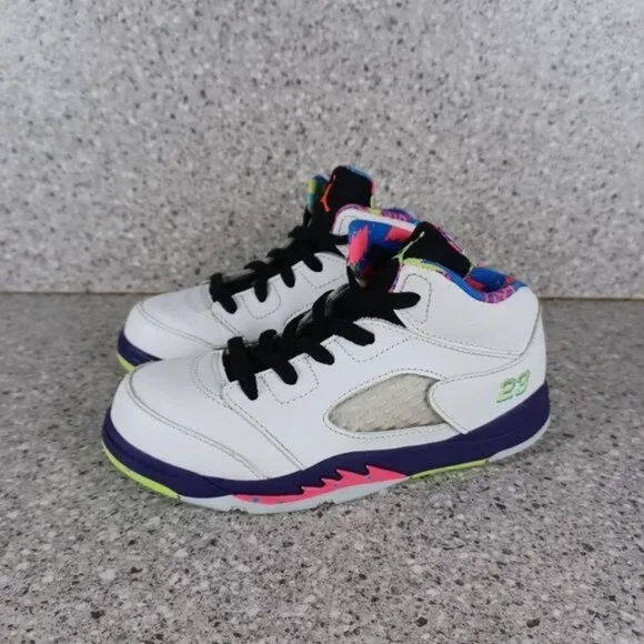 Nike Air Jordan 5 Retro 'Bel-Air' White Sneakers Toddler Girls Size 10C