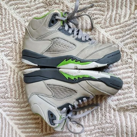 Nike Air Jordan 5 Retro Green Bean Sneakers sizes 4Y &amp; Toddlers 11C