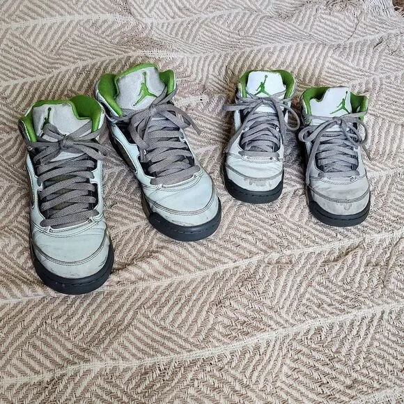 Nike Air Jordan 5 Retro Green Bean Sneakers sizes 4Y &amp; Toddlers 11C