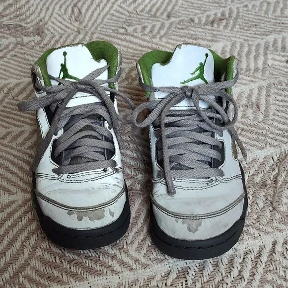 Nike Air Jordan 5 Retro Green Bean Sneakers sizes 4Y &amp; Toddlers 11C