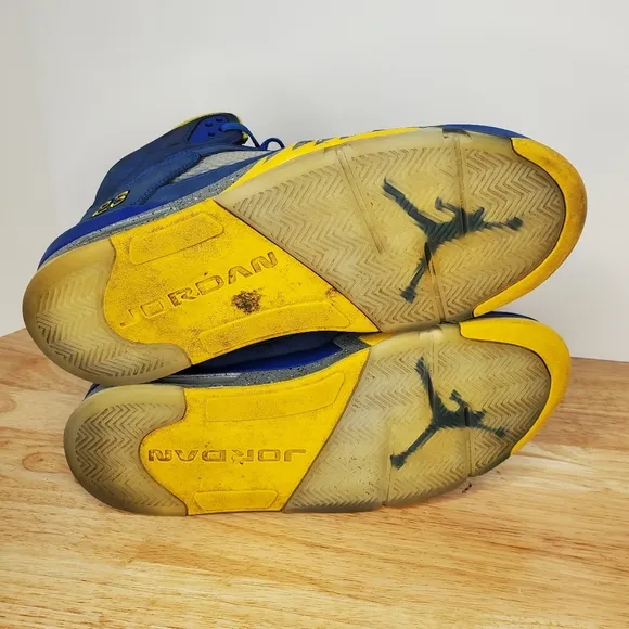 Nike Air Jordan 5 Retro Laney Mens Size 11.5 Royal Blue Yellow CD2720-400