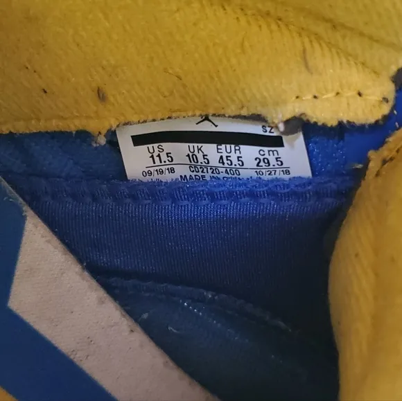 Nike Air Jordan 5 Retro Laney Mens Size 11.5 Royal Blue Yellow CD2720-400