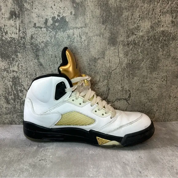 Nike Air Jordan 5 Retro 'Olympic Gold Medal' Sneakers Mens sz 8