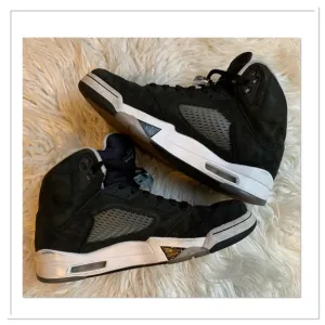 Nike Air Jordan 5 Retro Oreo Sneakers Black White Size 10
