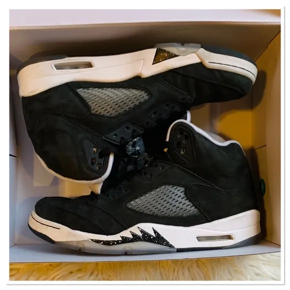 Nike Air Jordan 5 Retro Oreo Sneakers Black White Size 10