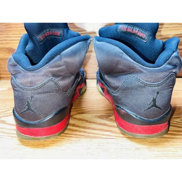 Nike Air Jordan 5 V Retro Satin Bred Black Red Size 6Y Sneakers 440888-006