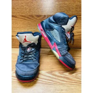 Nike Air Jordan 5 V Retro Satin Bred Black Red Size 6Y Sneakers 440888-006