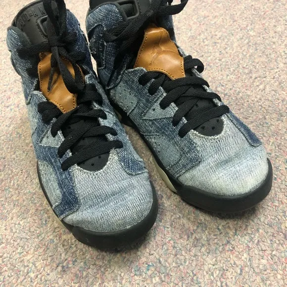 Nike Air Jordan 6 Retro washed denim sneakers.