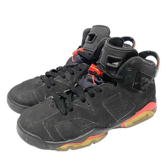Nike Air Jordan 6 XI Youth Size 7 Retro Infrared Black Sneakers