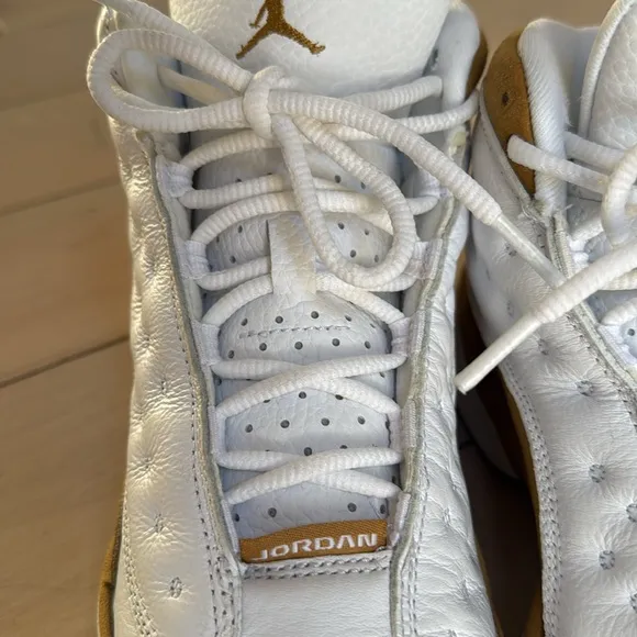 Nike air Jordan retro 13 wheat white leather sneakers 5Y