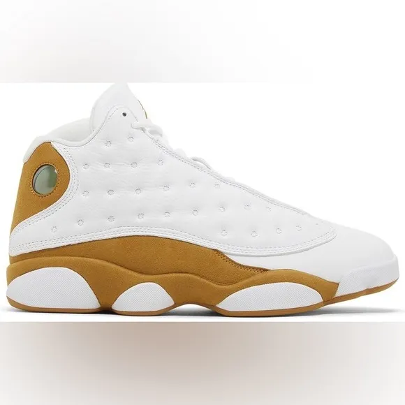 Nike air Jordan retro 13 wheat white leather sneakers 5Y