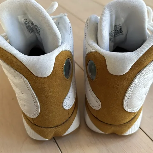 Nike air Jordan retro 13 wheat white leather sneakers 5Y