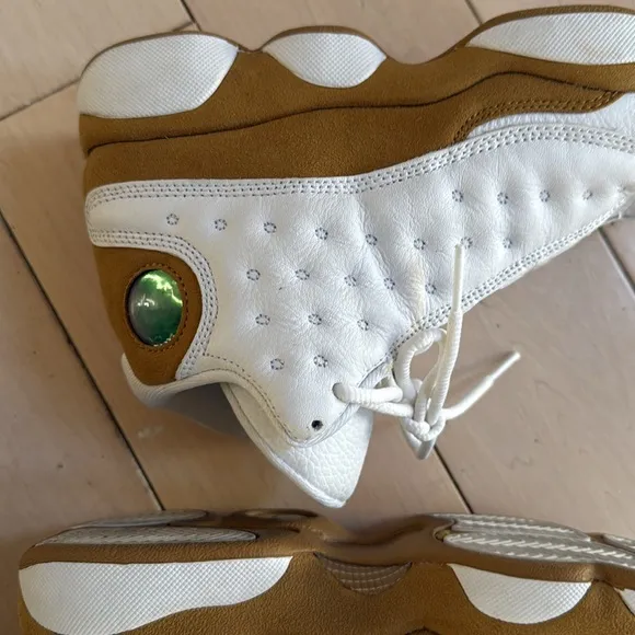 Nike air Jordan retro 13 wheat white leather sneakers 5Y