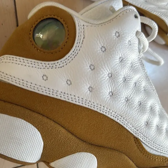 Nike air Jordan retro 13 wheat white leather sneakers 5Y