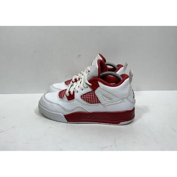 Nike Air Jordan Retro 4 PS Alternate 89 White Red Sneakers 308499-106 Size 1Y
