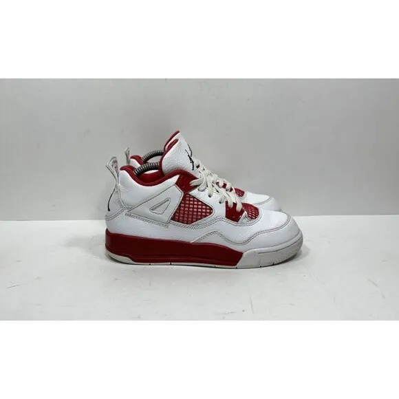 Nike Air Jordan Retro 4 PS Alternate 89 White Red Sneakers 308499-106 Size 1Y