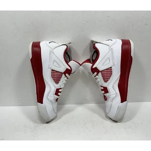 Nike Air Jordan Retro 4 PS Alternate 89 White Red Sneakers 308499-106 Size 1Y