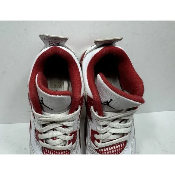 Nike Air Jordan Retro 4 PS Alternate 89 White Red Sneakers 308499-106 Size 1Y