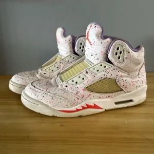 Nike Air Jordan Retro 5 Easter Retro SE 5.5Y  CT1605-100 Paint Splatter